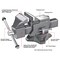 Pro-Grade Tools Heavy Duty Swivel Bench Vise, 5" 59114 - alternate 2